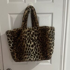 Cabi cheetah faux fur bag